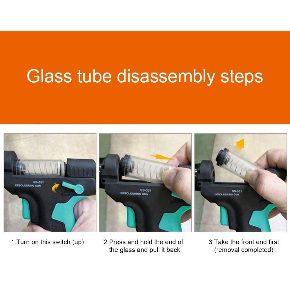 Für SS-331H Elektrische Entlötstation Ersatzzubehör Filterrohr Düse Nadel Matte Feder Heizelement Glasröhre