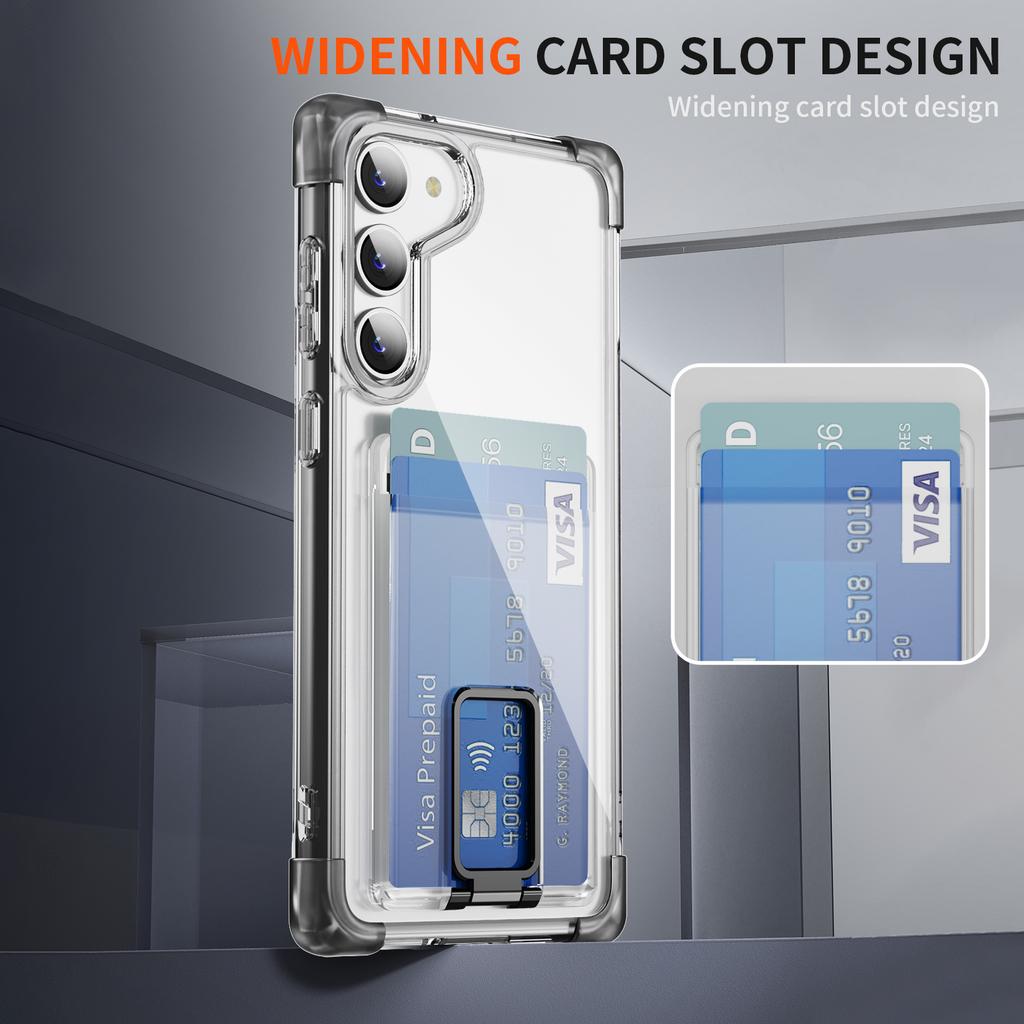 For Samsung Galaxy S23+ Case Reinforced Corners TPU + Acrylic Phone Cover with Kickstand Card Holder