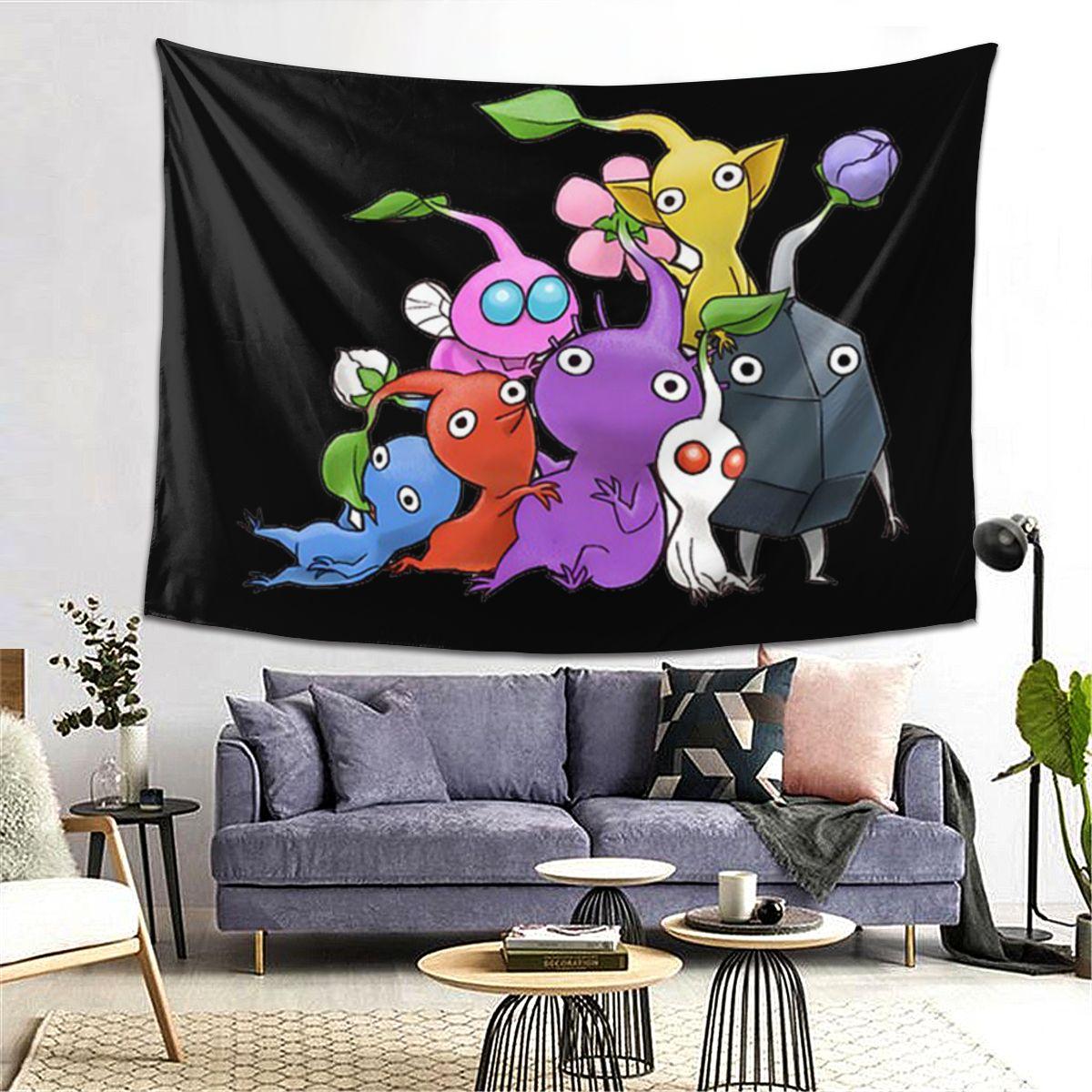 170 Pikmin Ideas Game Art Tapestry Decoration Art Aesthetic Tapestries for Living Room Bedroom Home Wall Cloth Wall Hanging 100X70CM