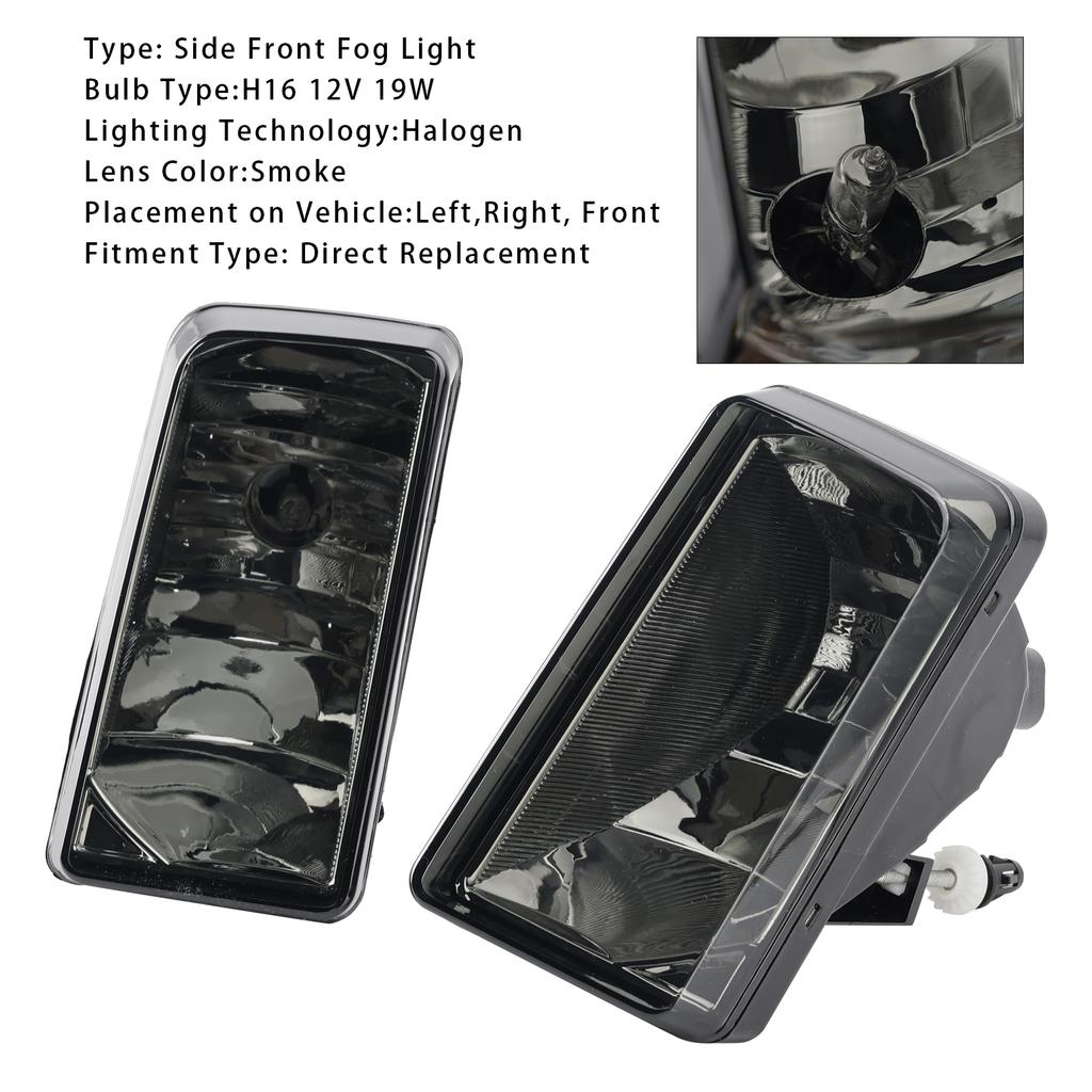 Pair Front  Fog Light Lamps With Bulbs For Chevy Silverado 2007-2013 Smoked Lens