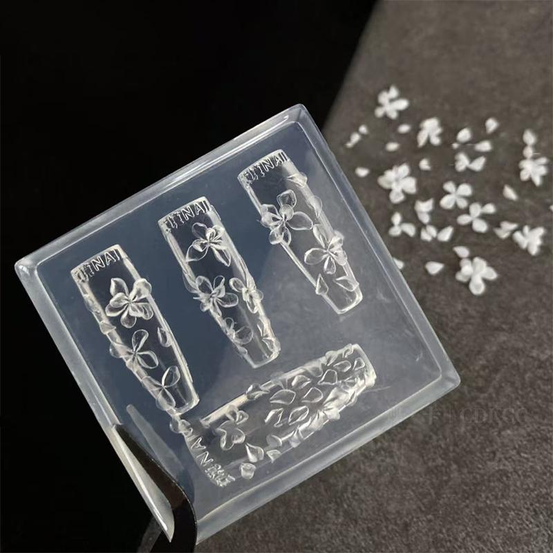3D Flowers Nail Mold Diy Silicone Nail Tools Lily Flower Petal Nail Design Resin Molds Nail Art Carving Template