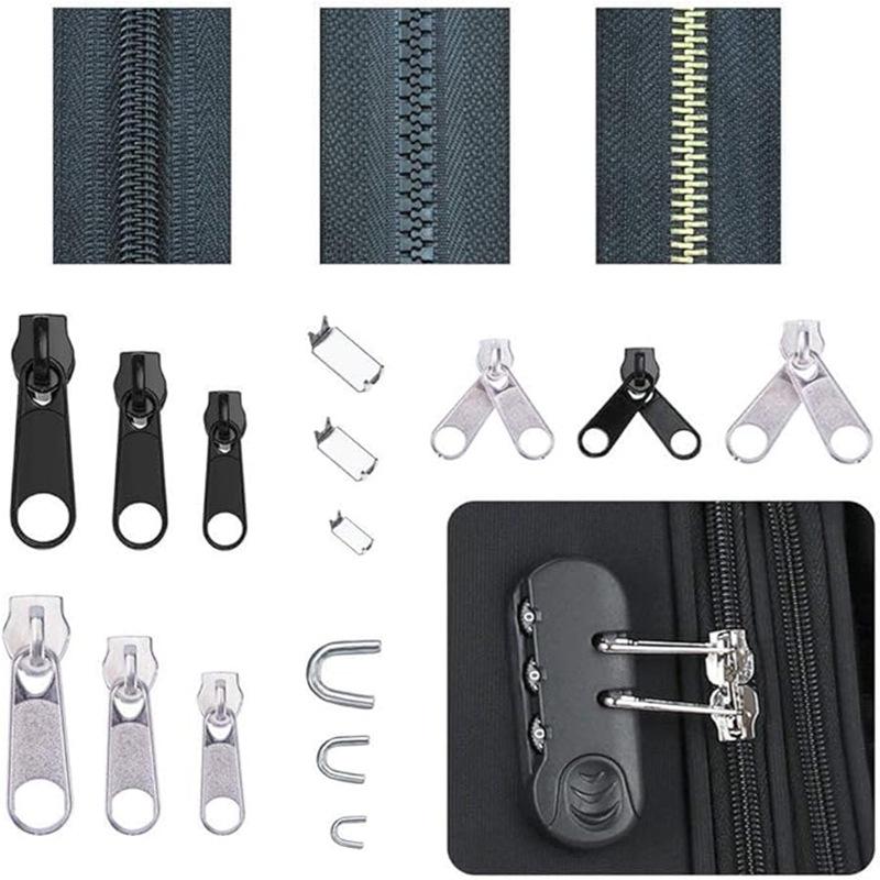197-Piece Zipper Repair Kit with Pliers for Sleeping Bags, Jackets, Tents, Luggage, and Backpacks
