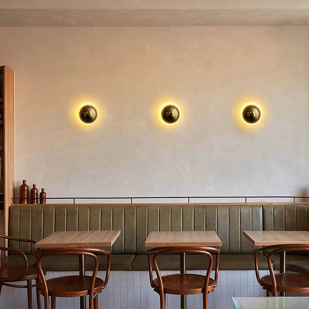Modern Minimalist Silver Plated LED Wall Lamp Luxurious Nordic Circular Iron Design for Corridor Stairs Living Room Bathroom