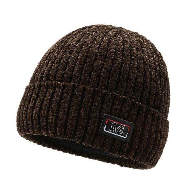 New Winter Cold Cotton Outdoor Ear Protection Fashion Chenille Warm Beanies Knitted Hat for Women and Men