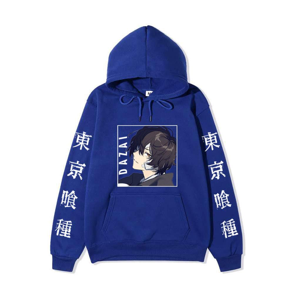 Bungo Stray Dogs Dazai Osamu Unisex Fleece Hoodie Autumn Winter Anime Character Tokyo Kanji Print Long Sleeve Pullover Sweatshirt