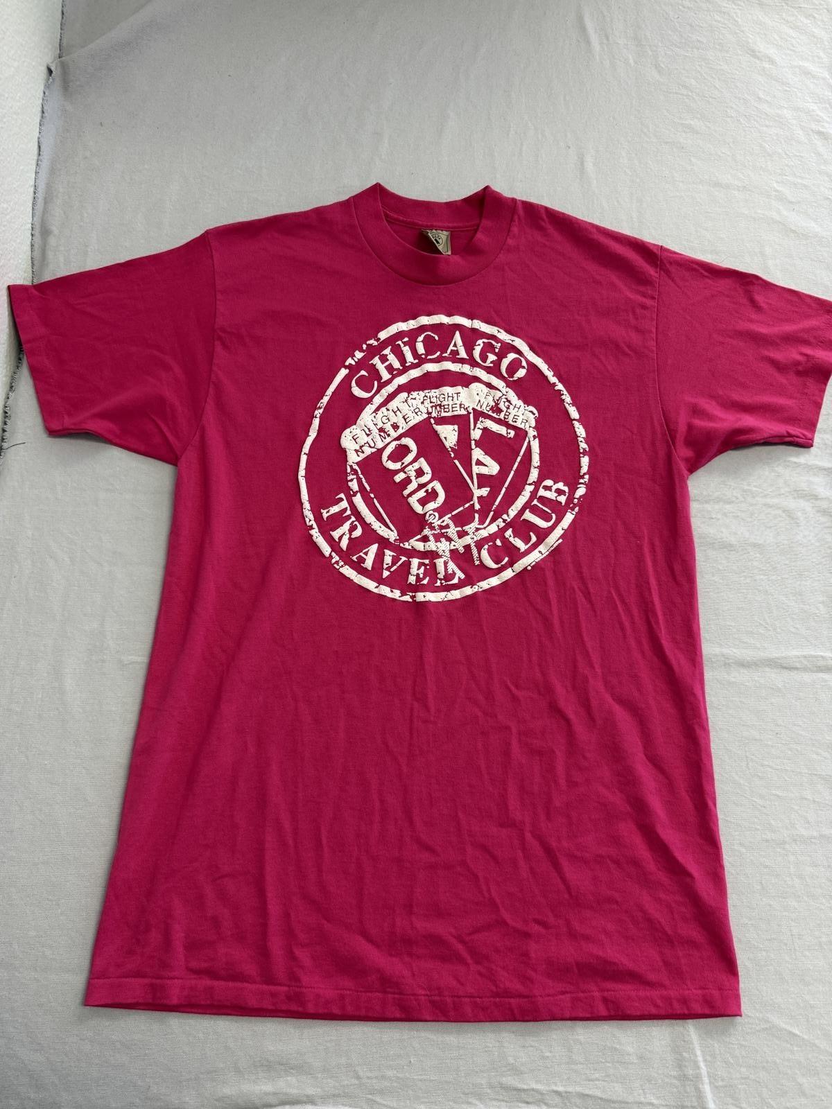 Vintage Chicago T-shirt Chicago Travel Club Pink Made in USA XXXXL