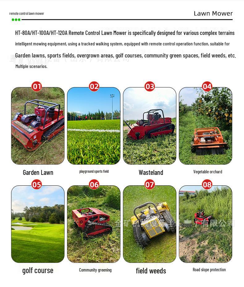 Russian Diesel Remote-Controlled All-Terrain Tracked Lawn Mower for Steep Slopes