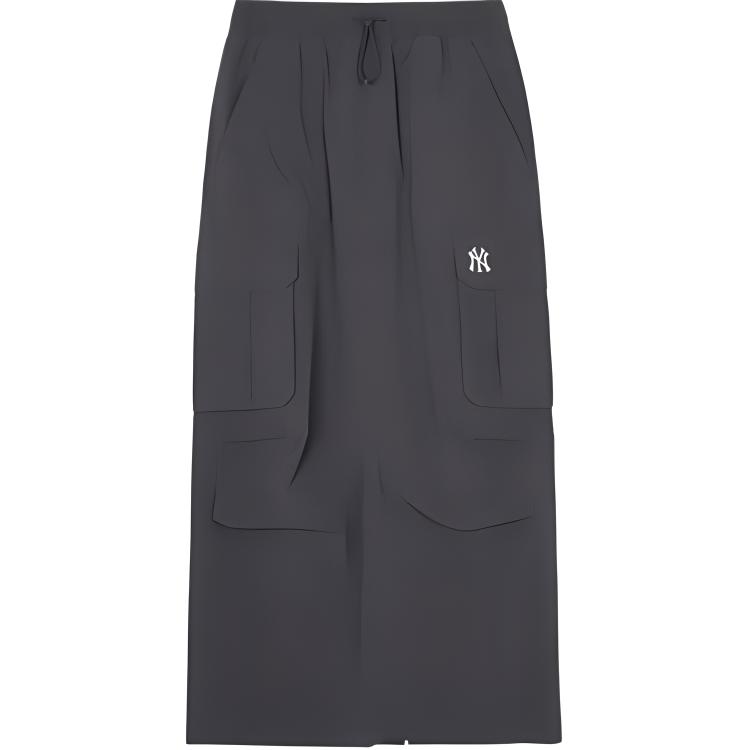 

New MLB New York Yankees Casual Long Skirt Women s Charcoal Gray 3FSKN0143-50CGS S