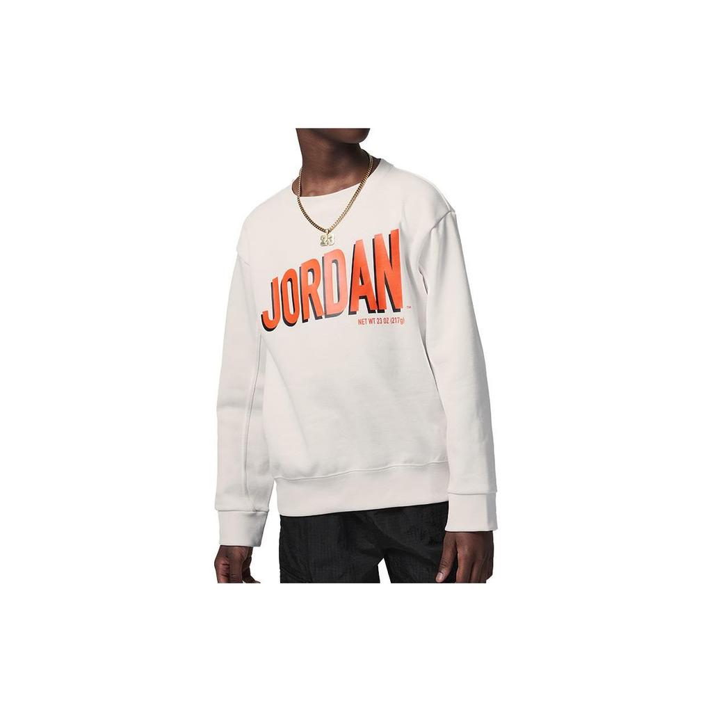 Jordan Letter Print Crewneck Sweatshirt Kids tops White FJ5784-010