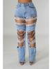 2025 Beaded Ripped Elastic Jeans for Women: Hot Girl Summer Style