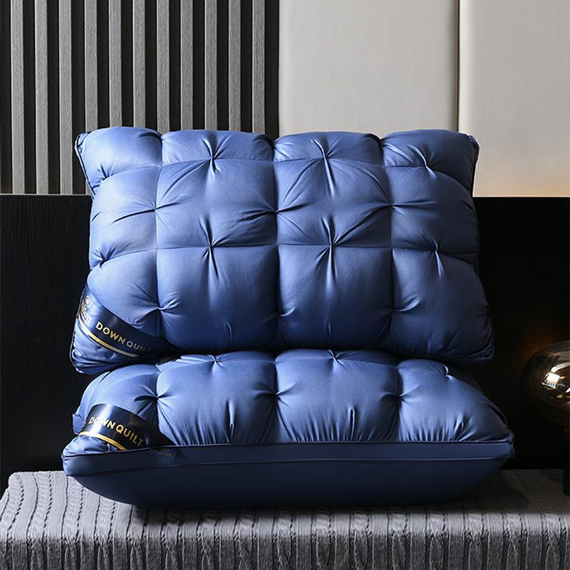 

Подушка для поддержки шеи из полиэфирного волокна гостиничного класса для взрослых, современный дизайн с узором «твист» 45*70 medium pillow синий