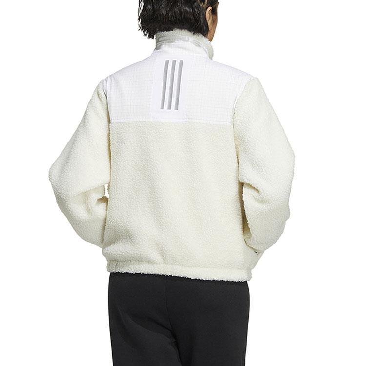 adidas Velvet Jackets Women's Ecru Stand Collar Moderate HM7099