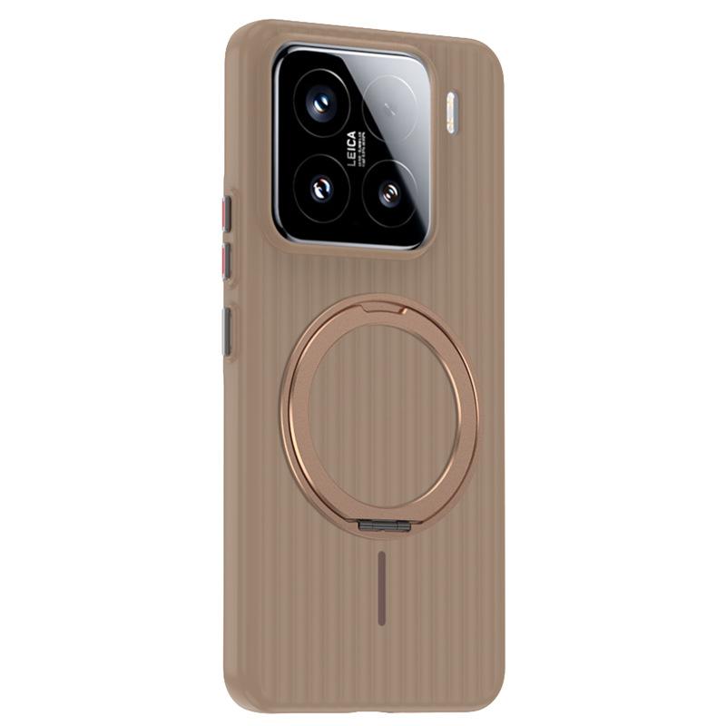 Applicable to Xiaomi 17promax corrugated magnetic suction bracket mobile phone case 15ultra skin-sensitive UV excimer high-end hard
