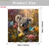1pc Cute Koala Shower Curtain with 12 Hooks - Koalas, Flowers & Butterflies in eucalyptus Forest Design, Suitable for Bathtub