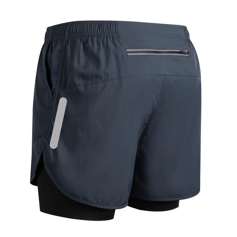 Men s 2-in-1 Quick-Dry Athletic Shorts with Liner - Anti-Exposure Loosely Fitted Fitness Shorts for Running L
