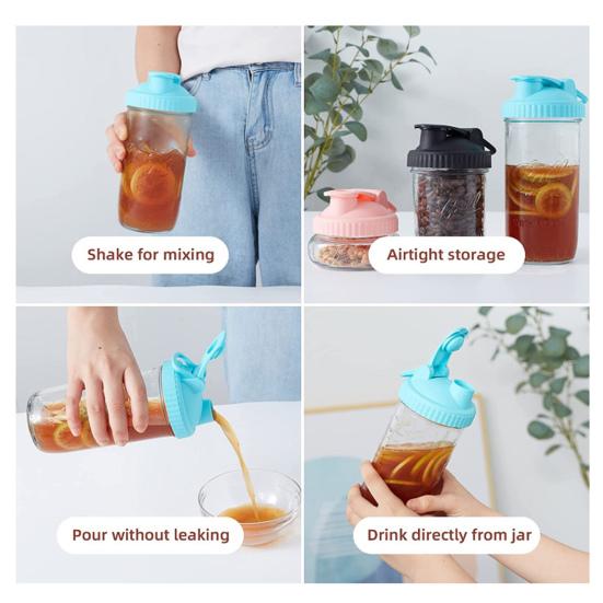 Mason Jar Cover Versatile Pour Spout Lids Wide Mouth Mason Jars