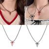Sturdy Bowknot Pendant Necklace Graceful Bowknot Pendant Necklace Jewelry Elegant Clavicle Chain for Gatherings