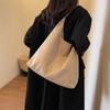 Autumn and Winter Vintage Women's Bag Large Capacity Suede Shoulder Bag Solid Color Simple Casual Commuter Bag Retro Handbags