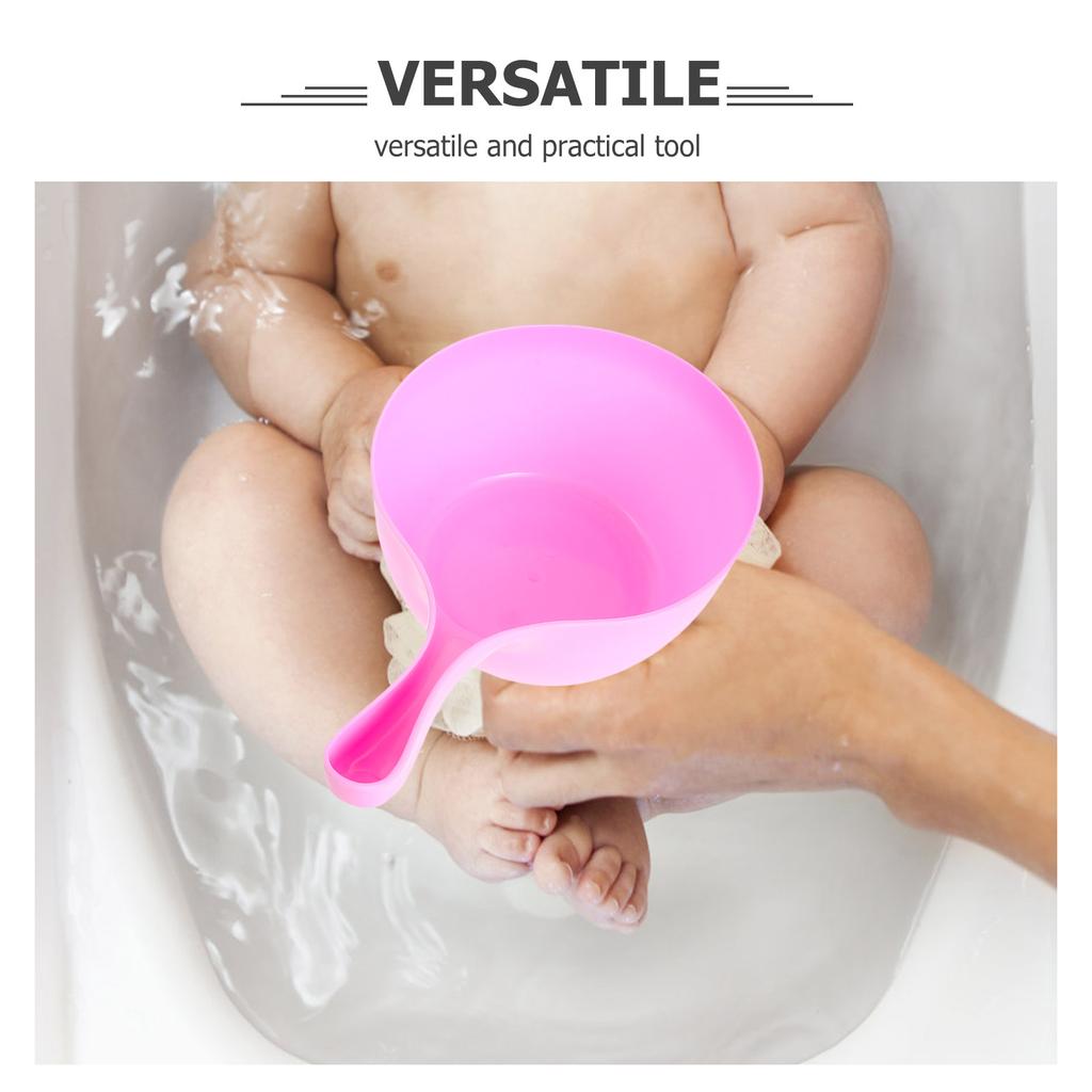 3 Pcs Baby Bath Cup Water Dipper Plastic Ladle Kitchen Watering Reusable Shampoo Spoon Bathtub