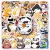 50 Fat Animals Eating Graffiti Stickers Personalized Cartoon Cute Decorative Mobile Phone Case Water Cup Stickers