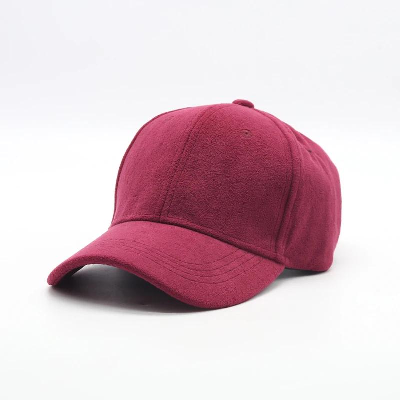 Neue Großhandel Wildleder Baseballkappe Herbst Winter für Männer Frauen Winter Einfarbig Street Hut Unisex Verstellbar Lässig Schlichte Gorra Kappen
