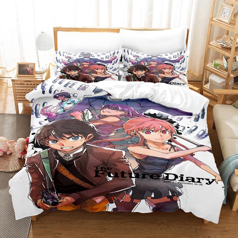 

Comforter New 3D Printed Anime Bed Sheet Future Diaries Mirai Nikki Bedding Set Single Twin Full Queen King Size Bed Set Adult Kid Bedroom Comforter (quilt)-EU Single(135*200cm)3pcs