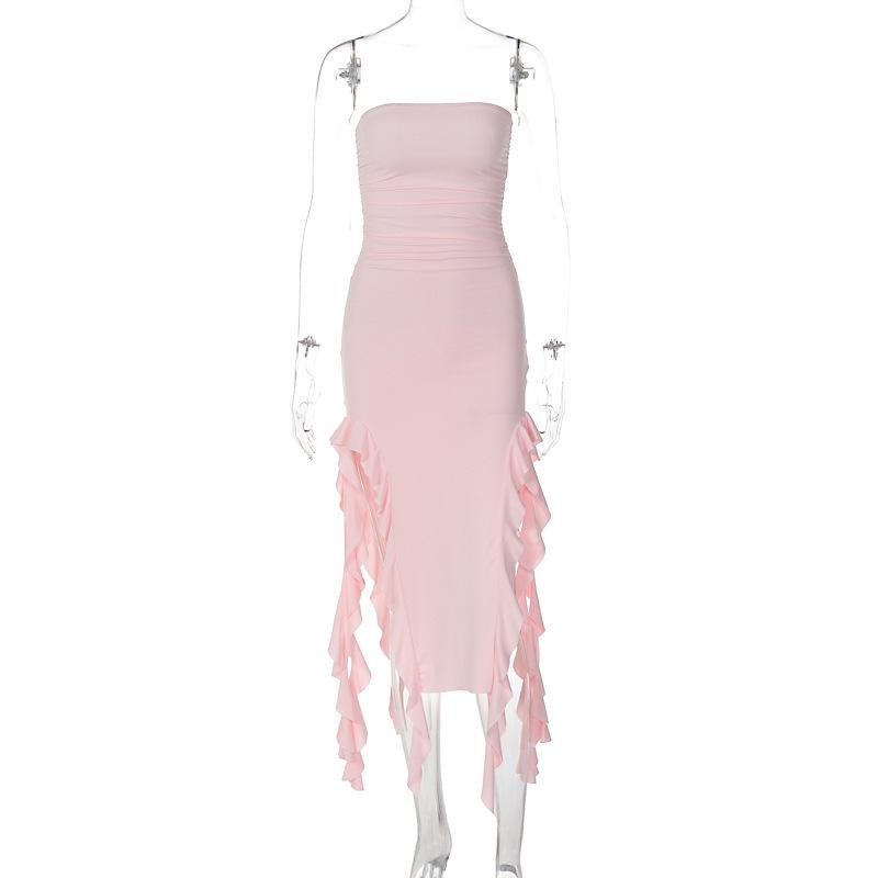 2024 Summer European & American Style Women s Sexy Irregular Wrap Dress Extra Large