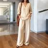Women's Casual Collar Pullover Long-sleeved Extended Pants Washed Cotton Multicolour Women