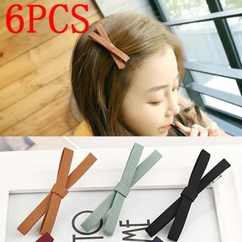 6-piece Hair Design New Bow Hairpin Hair Accessories Headdress Stable and Beautiful Hair Accessories Gift Color Random