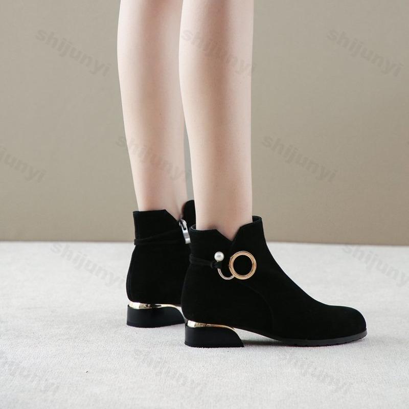 Autumn Women Ankle Boots 2026 Fashion Round Toe Ladies Short Boot Low Heel Platform Casual Shoes Fashion Women's Botas Mujer