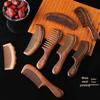 JINGRUIXIANG Golden Green Sandalwood Carved Comb
