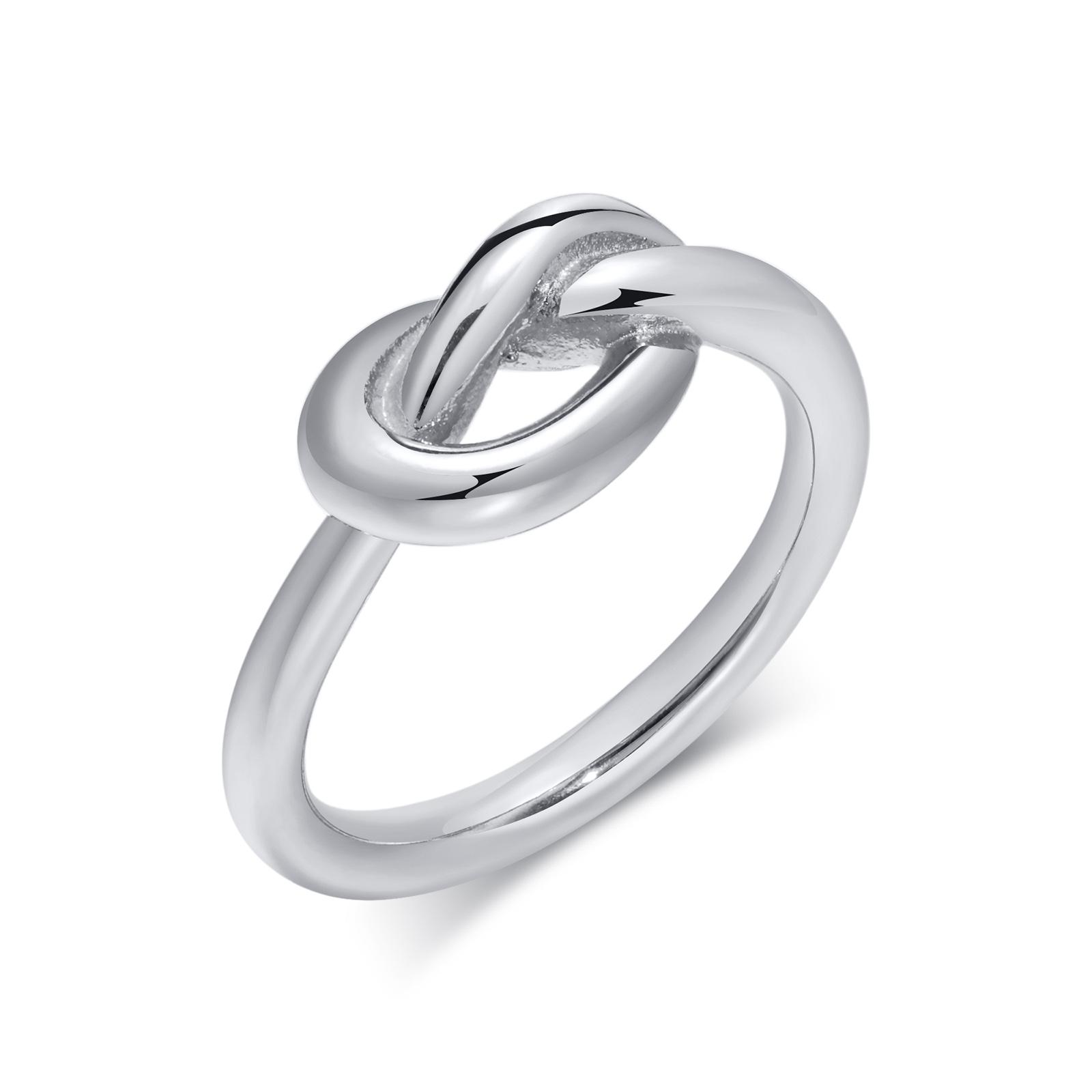

Love Knot Ring for Women, Stainless Steel Gold Plated Dainty Stacking Ring, Tiny Tie The Knot Statement Jewelry US Size 06