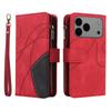 For iPhone 17 Pro Max Leather Case with Strap Zipper 9 Card Slot Phone Cover Stand