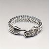 Nordic New Viking Wolf Head Men's Bracelet Hip Hop Personality Double Row Bracelet