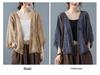 Korean Style Batwing Sleeve Cotton-Linen Cardigan for Women