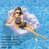 Inflatable PVC Float Recliner: Foldable Striped Swimming Bed