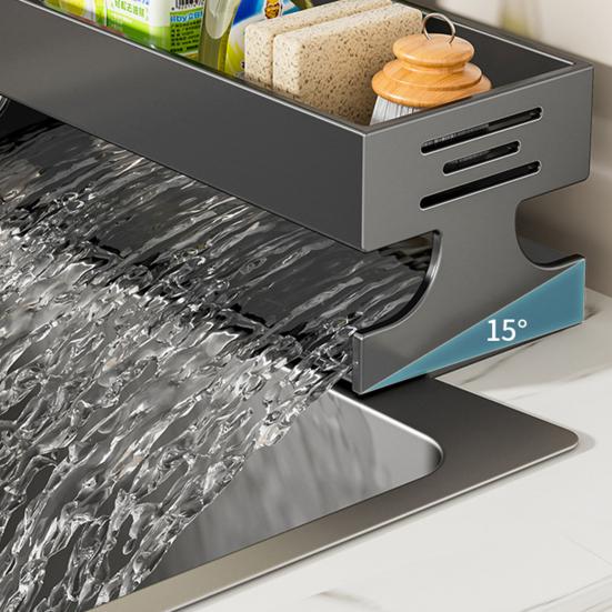 Kitchen Storage Rack Sponge Holder Drain Basket Multi-Purpose Organizer for Sponges Rags And Cleaning Supplies