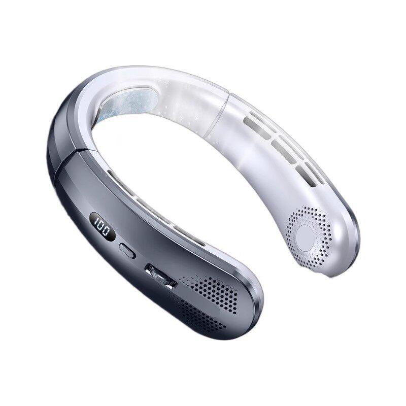 2025 Lazy Neck Fan: USB Rechargeable, 100-Speed, Bladeless, Ice Ceramic Cooling