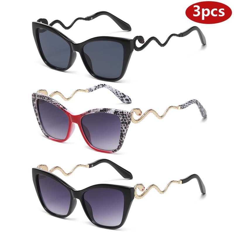 1/3pcs Retro Cat Eye Sunglasses Women Large Frame Gradient Fashion Brand Sun Glasses Punk Unisex Stylish Shades UV400 Eyewear