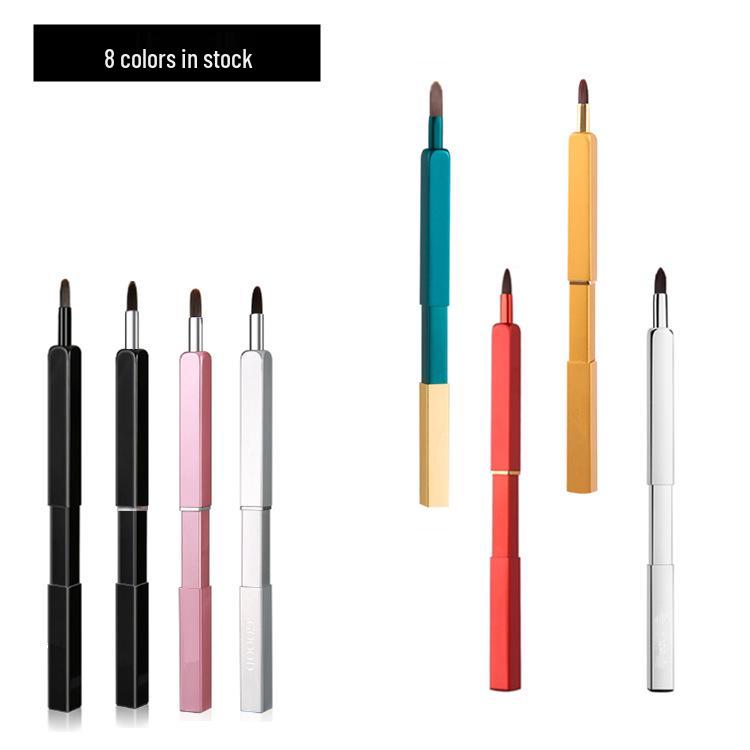 Retractable Lip Brush with Lid - Concealer and Lipstick Makeup Tool Compact