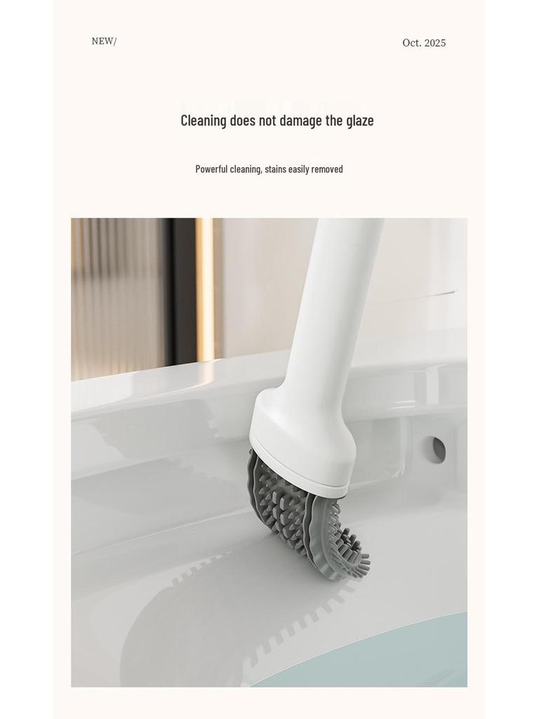 2025 Long-Handled Silicone Toilet Brush for Effective Bathroom Cleaning