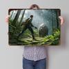 DayZ Livonia Man Vs Bear In Forest Tin Poster Customized Wall Art Retro Vintage Metal Signs for Fans Room Decoration Gaming