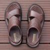 FashionBritish Style Brown Men's Dual-purpose Sandals for Home Commuting Work Cool Summer Camping Beach Shoes Non Slip for Men's