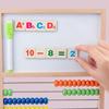 Educational Wooden Abacus Counting Toy Double Sided Magnetic Writing Drawing Board Abacus Math Learning Toy for Kids