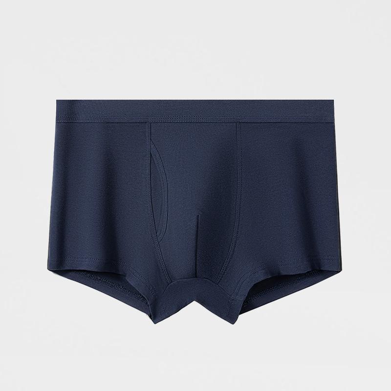 

Мужское нижнее белье однотонное эластичное большого размера со средней посадкой шорты с плоским углом удобные мужские шорты-боксеры 4XL темно-синий