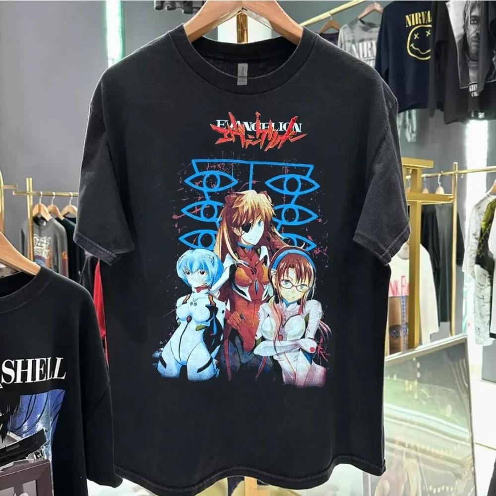 Ремейк аниме 90-х Neon Genesis Evangelion Футболка из плотного хлопка NH25270 Унисекс Футболка M