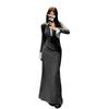 Korean Contrasting Color Half-open Neck Knitted Dress Women's Autumn and Winter New Design Sense Niche Temperament Hip-wrapped Long Skirt