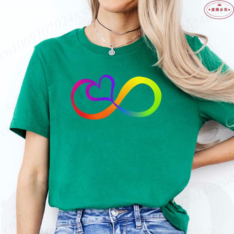 

Autism Infinitas Design Women T-shirt Autism Awareness Month Tshirt Summer Graphic Fashion Casual Female T Shirts Woman Clothing 4XL