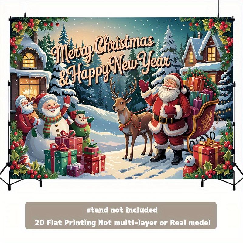 Party Backdrop Christmas Flat Piece Festive Scene Made Event Photo Background Party Decor