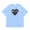 Japanese trendy brand heart-print short-sleeve T-shirt, unisex loose couple's summer casual daily versatile top